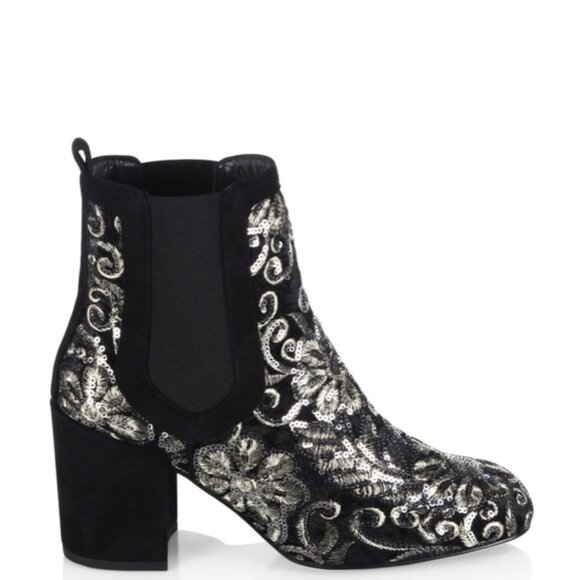 19499912_43701677_600.jpg NWOB Stuart Weitzman Mediate Embellished Metallic Bootie